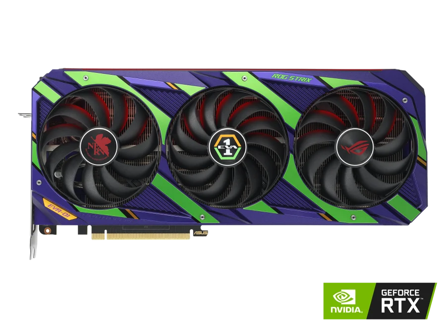 Asus ROG STRIX OC EVA GeForce RTX 3080 12GB LHR 12GB GDDR6X Purple / Green