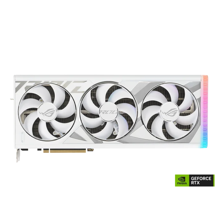 ASUS ROG Strix GeForce RTX 4080 SUPER White Edition Gaming Graphics Card (PCIe 4.0, 16GB GDDR6X, DLSS 3, HDMI 2.1a, DisplayPort 1.4a, Vapor Chamber, Aura Sync)